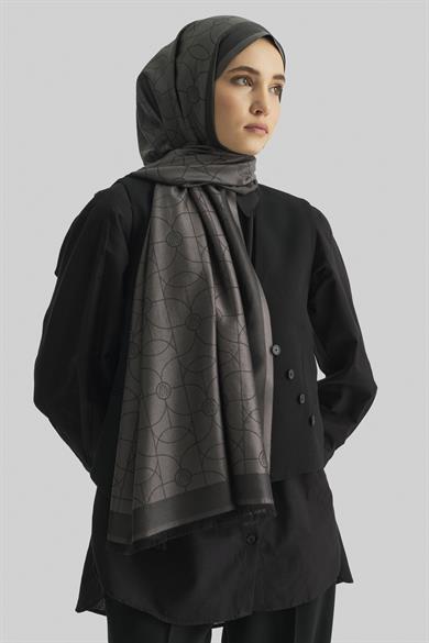 RİND%100 İPEK JAKARLI ŞAL-FÜME