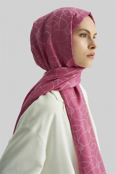 RİND%100 İPEK JAKARLI ŞAL-FUŞYA