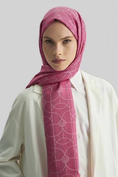 RİND%100 İPEK JAKARLI ŞAL-FUŞYA