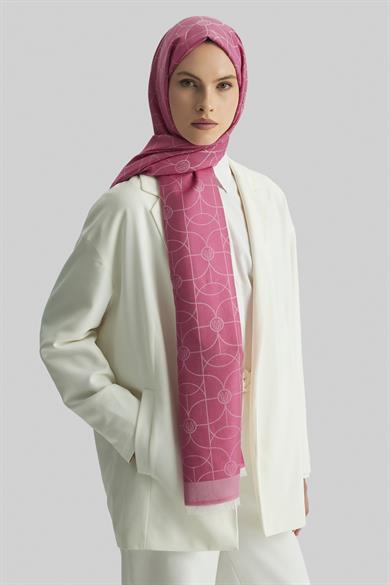 RİND%100 İPEK JAKARLI ŞAL-FUŞYA