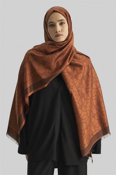 RİND%100 İPEK JAKARLI ŞAL-TARÇIN