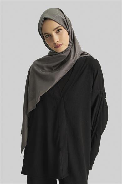 RİND%100 İPEK JAKARLI ŞAL-VİZON