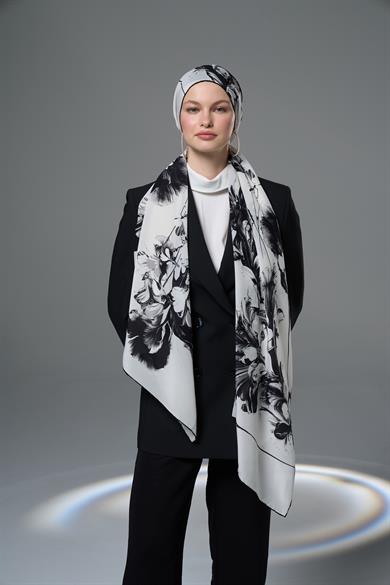 RİŞE KREP İPEK ŞAL 70*190  – EKRU