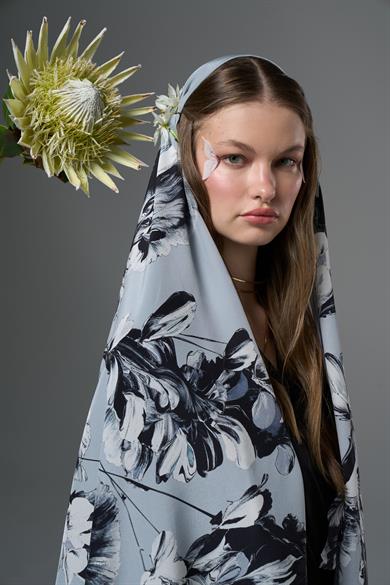 RİŞE KREP İPEK ŞAL 70*190 – GRİ