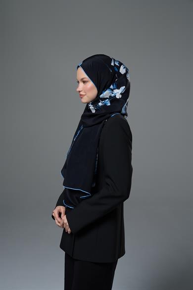 RİŞE KREP İPEK ŞAL 70*190 – LACİVERT