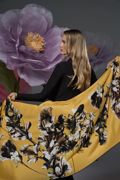 RİŞE KREP İPEK ŞAL 70*190 – SARI