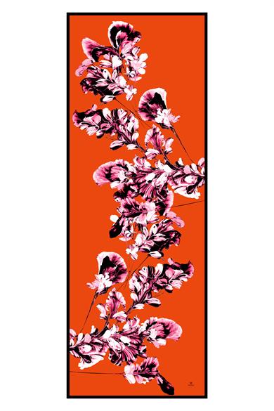 RİŞE KREP İPEK ŞAL 70*190 – TURUNCU