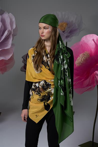 RİŞE KREP İPEK ŞAL 70*190 – YEŞİL