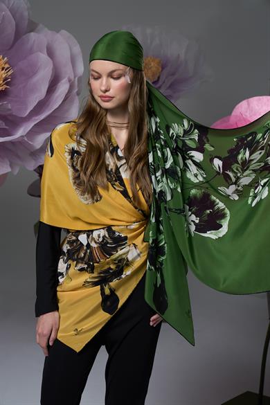 RİŞE KREP İPEK ŞAL 70*190 – YEŞİL