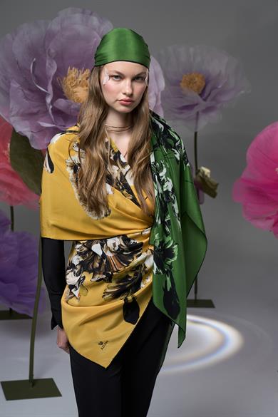 RİŞE KREP İPEK ŞAL 70*190 – YEŞİL