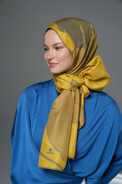 ROZE PAMUK İPEK ŞAL 70*190 – SARI 