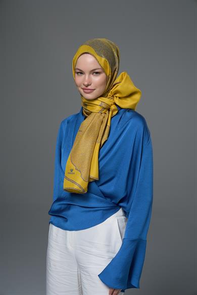 ROZE PAMUK İPEK ŞAL 70*190 – SARI 