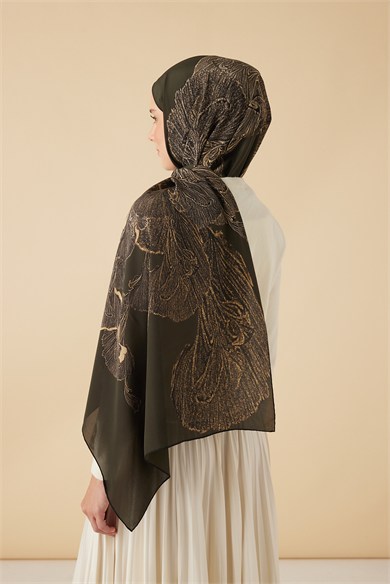 RUBA KREP İPEK ŞAL 70*190 CM - HAKİ