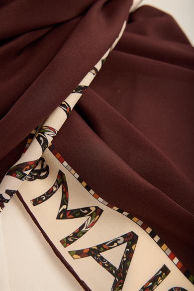 RUFİ KREP İPEK ŞAL 70*190 CM - KAHVERENGİ