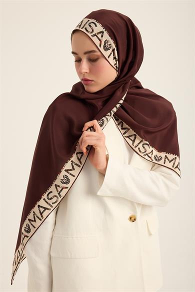 RUFİ KREP İPEK ŞAL 70*190 CM - KAHVERENGİ