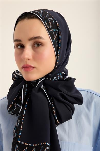 RUFİ KREP İPEK ŞAL 70*190 CM - LACİVERT