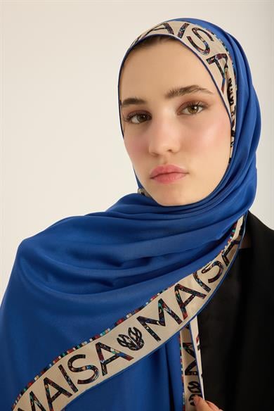 RUFİ KREP İPEK ŞAL 70*190 CM - MAVİ