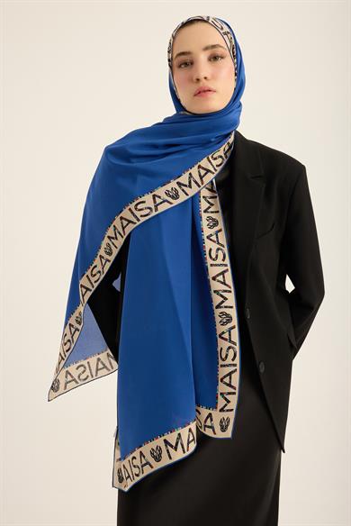 RUFİ KREP İPEK ŞAL 70*190 CM - MAVİ
