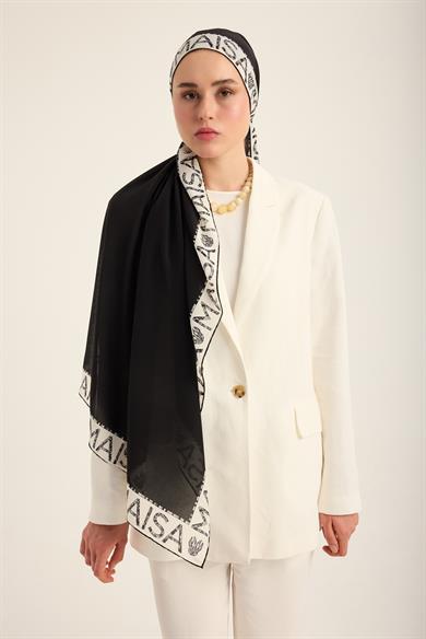 RUFİ KREP İPEK ŞAL 70*190 CM - SİYAH