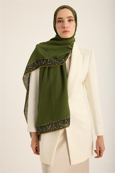 RUFİ KREP İPEK ŞAL 70*190 CM - YEŞİL