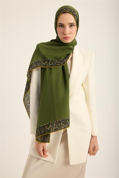 RUFİ KREP İPEK ŞAL 70*190 CM - YEŞİL