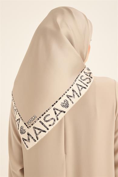 RUFİ TİVİL İPEK EŞARP 90*90 CM - BEJ