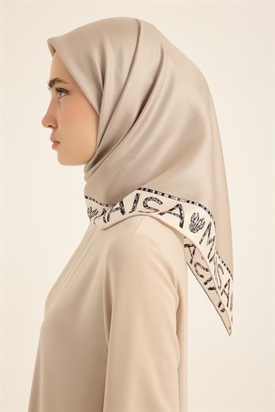 RUFİ TİVİL İPEK EŞARP 90*90 CM - BEJ