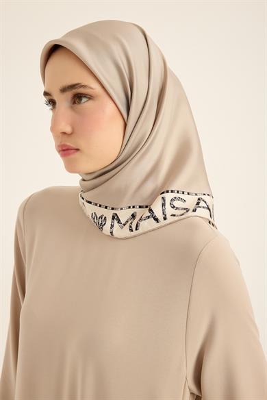 RUFİ TİVİL İPEK EŞARP 90*90 CM - BEJ