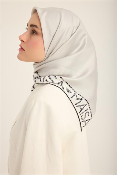 RUFİ TİVİL İPEK EŞARP 90*90 CM - GRİ