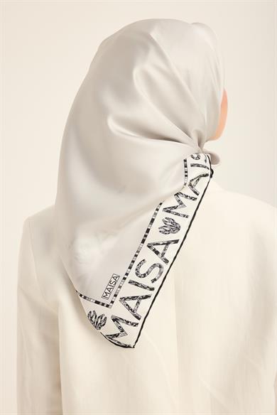 RUFİ TİVİL İPEK EŞARP 90*90 CM - GRİ