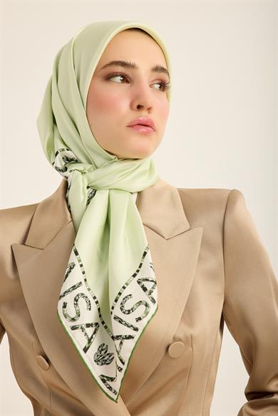 RUFİ TİVİL İPEK EŞARP 90*90 CM - NİL YEŞİLİ