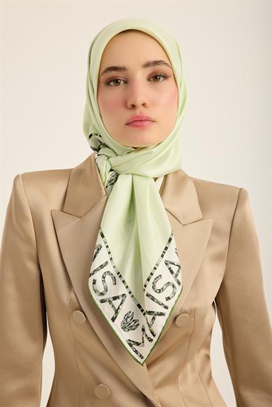 RUFİ TİVİL İPEK EŞARP 90*90 CM - NİL YEŞİLİ
