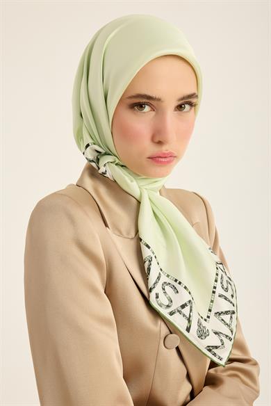 RUFİ TİVİL İPEK EŞARP 90*90 CM - NİL YEŞİLİ