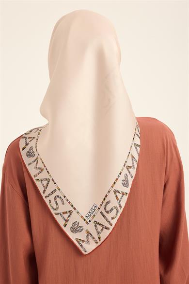 RUFİ TİVİL İPEK EŞARP 90*90 CM - PUDRA PEMBE