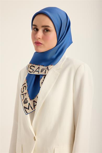 RUFİ TİVİL İPEK EŞARP 90*90 CM - SAKS