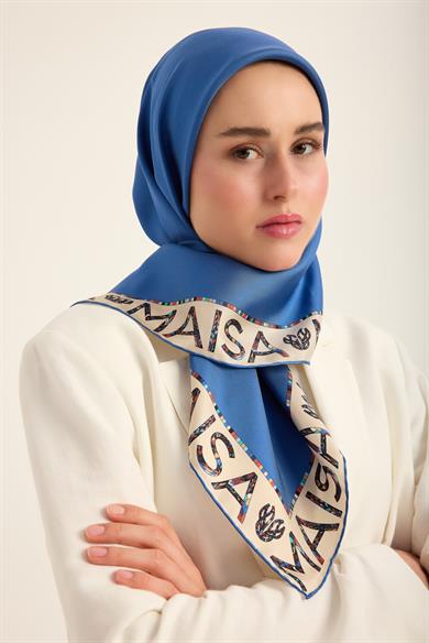 RUFİ TİVİL İPEK EŞARP 90*90 CM - SAKS