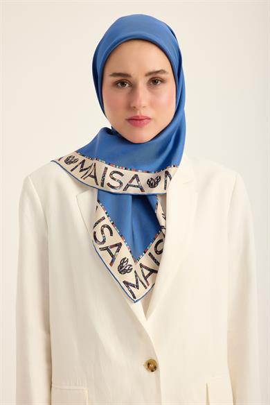 RUFİ TİVİL İPEK EŞARP 90*90 CM - SAKS