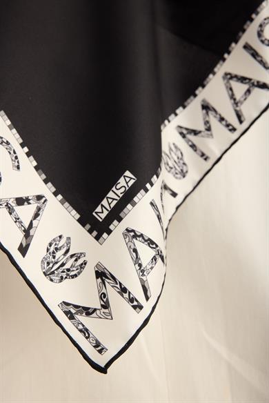 RUFİ TİVİL İPEK EŞARP 90*90 CM - SİYAH