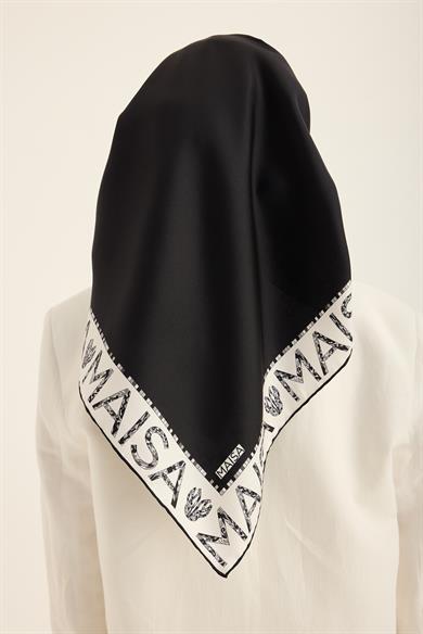 RUFİ TİVİL İPEK EŞARP 90*90 CM - SİYAH