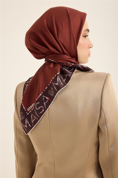 RUFİ TİVİL İPEK EŞARP 90*90 CM - TABA