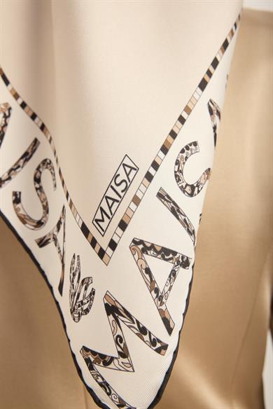 RUFİ TİVİL İPEK EŞARP 90*90 CM - VİZON