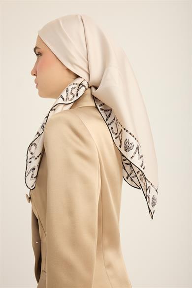 RUFİ TİVİL İPEK EŞARP 90*90 CM - VİZON