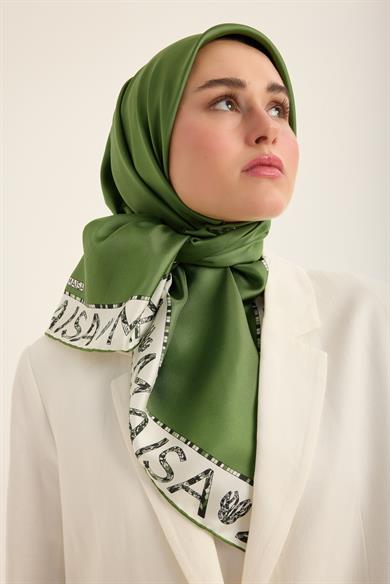 RUFİ TİVİL İPEK EŞARP 90*90 CM - YEŞİL