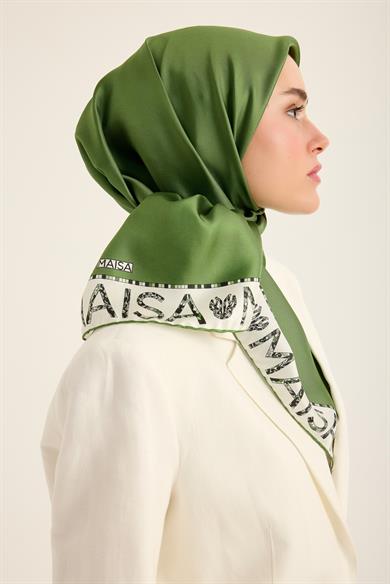 RUFİ TİVİL İPEK EŞARP 90*90 CM - YEŞİL