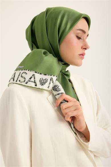 RUFİ TİVİL İPEK EŞARP 90*90 CM - YEŞİL