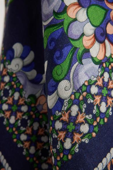 RUH YÜN İPEK EŞARP 110*110 CM - LACİVERT