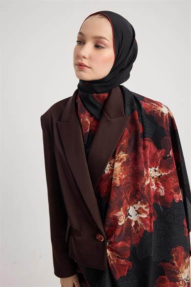 RÜYA KREP İPEK ŞAL 70*190 CM - BORDO