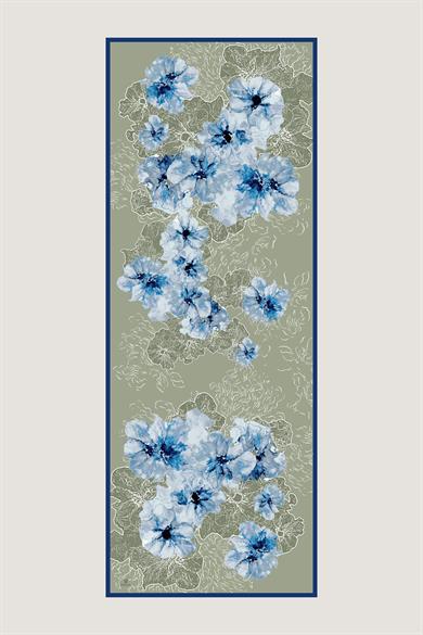 RÜYA KREP İPEK ŞAL 70*190 CM - KÜFYEŞİLİ