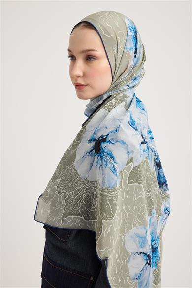 RÜYA KREP İPEK ŞAL 70*190 CM - KÜFYEŞİLİ