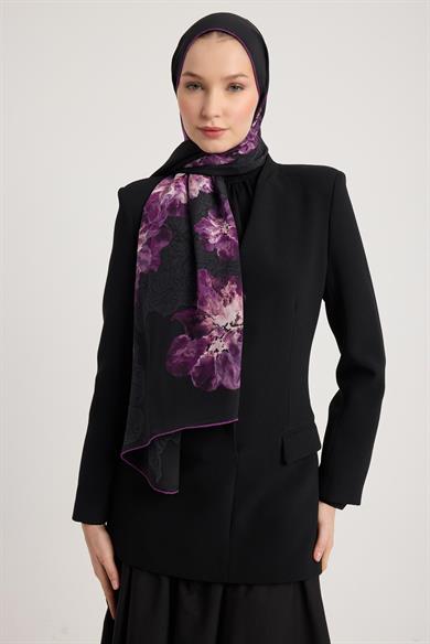 RÜYA KREP İPEK ŞAL 70*190 CM - MOR